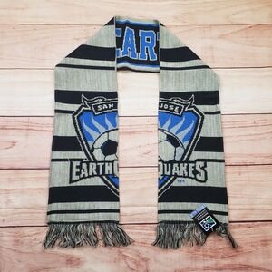 NEW San Jose Earthquakes Scarf Flag Black Blue‎ MLS Soccer Futbol Big Logo Mens